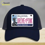 Drive Pink Oklahoma Novelty License Plate Hat Mesh / Navy