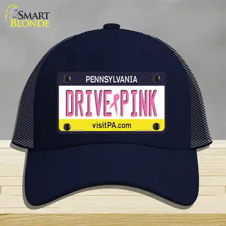 Drive Pink Pennsylvania Novelty License Plate Hat Mesh / Navy