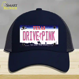 Drive Pink Texas Novelty License Plate Hat Mesh / Navy