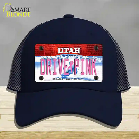 Drive Pink Utah Novelty License Plate Hat Mesh / Navy