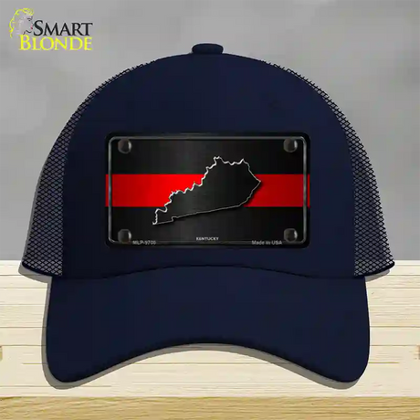 Kentucky Thin Red Line Novelty License Plate Hat Mesh / Navy