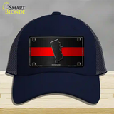 Rhode Island Thin Red Line Novelty License Plate Hat Mesh / Navy