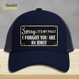 Sorry I Forgot Novelty License Plate Hat Mesh / Navy