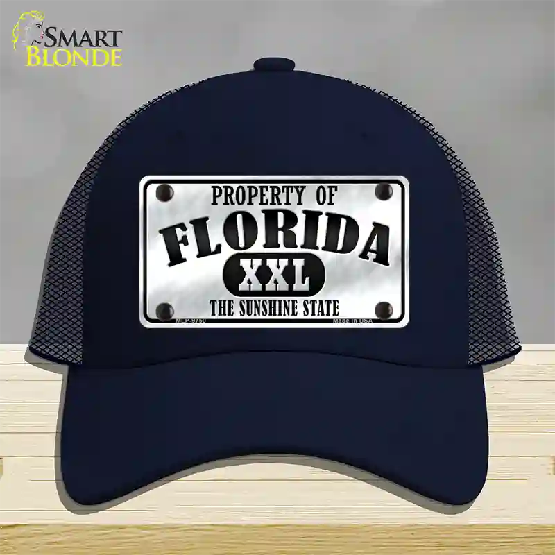 Property Of Florida Novelty License Plate Hat Mesh / Navy