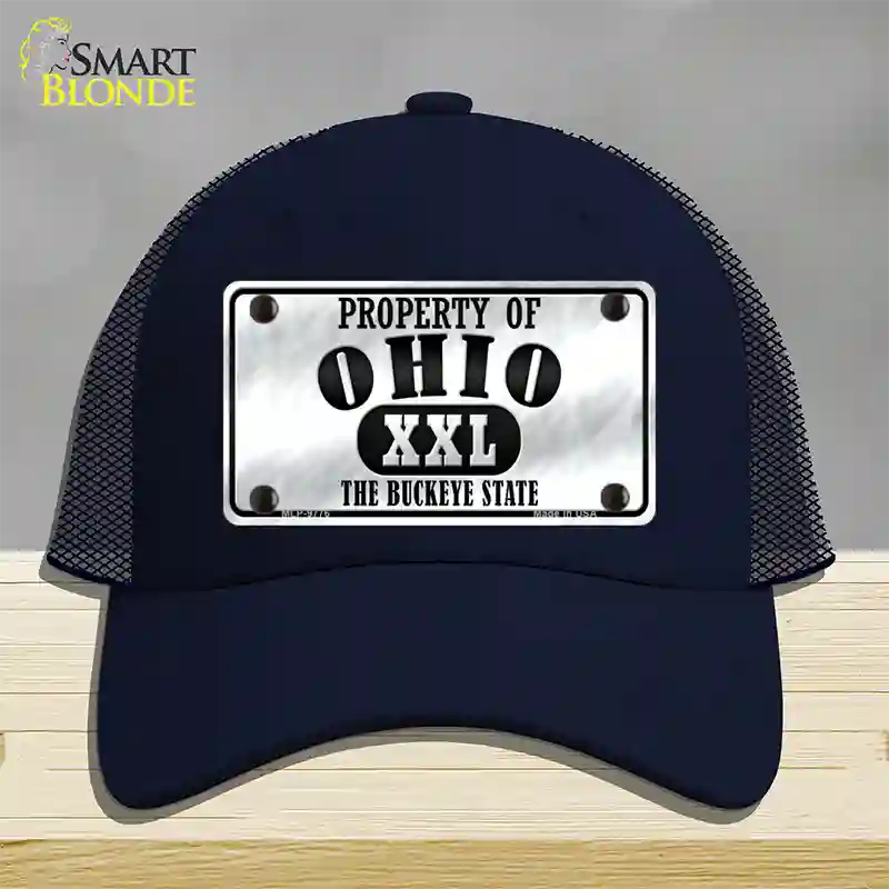 Property Of Ohio Novelty License Plate Hat Mesh / Navy