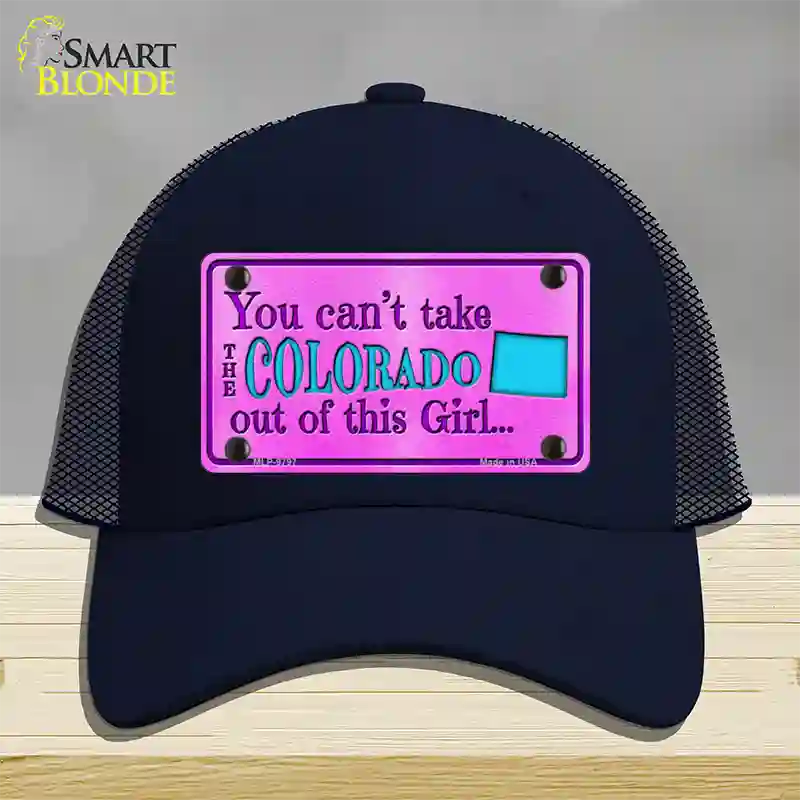 Colorado Girl Novelty License Plate Hat Mesh / Navy