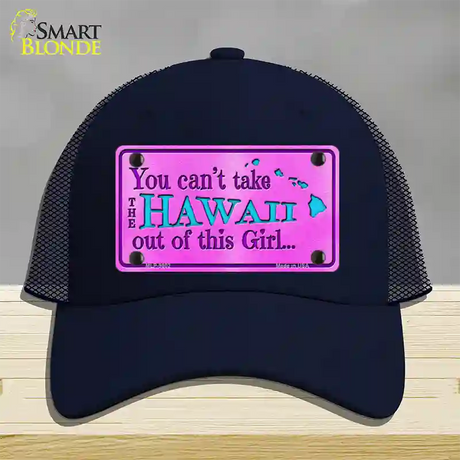 Hawaii Girl Novelty License Plate Hat Mesh / Navy