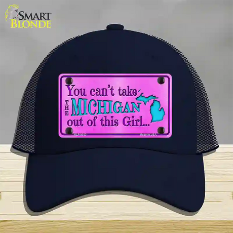 Michigan Girl Novelty License Plate Hat Mesh / Navy