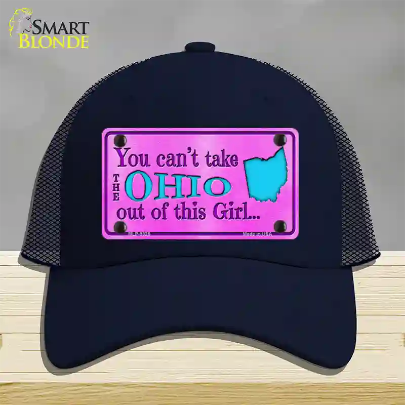 Ohio Girl Novelty License Plate Hat Mesh / Navy