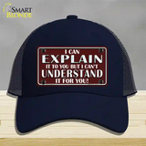 I Can Explain Novelty License Plate Hat Mesh / Navy