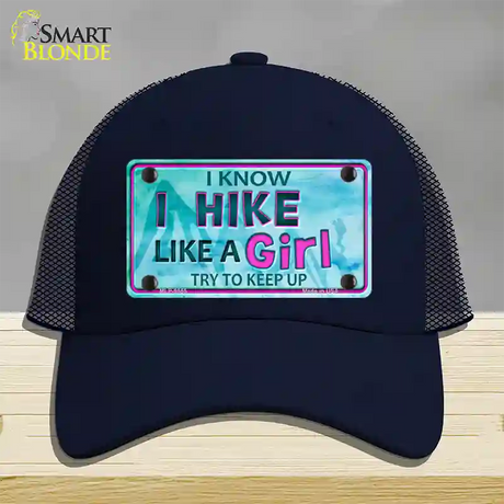 Hike Like A Girl Novelty License Plate Hat Mesh / Navy