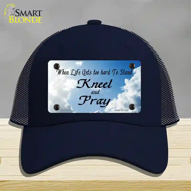 Clouds Novelty License Plate Hat Mesh / Navy