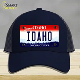 Scenic Idaho Novelty License Plate Hat Mesh / Navy