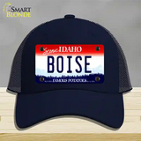 Boise Idaho Novelty License Plate Hat Mesh / Navy