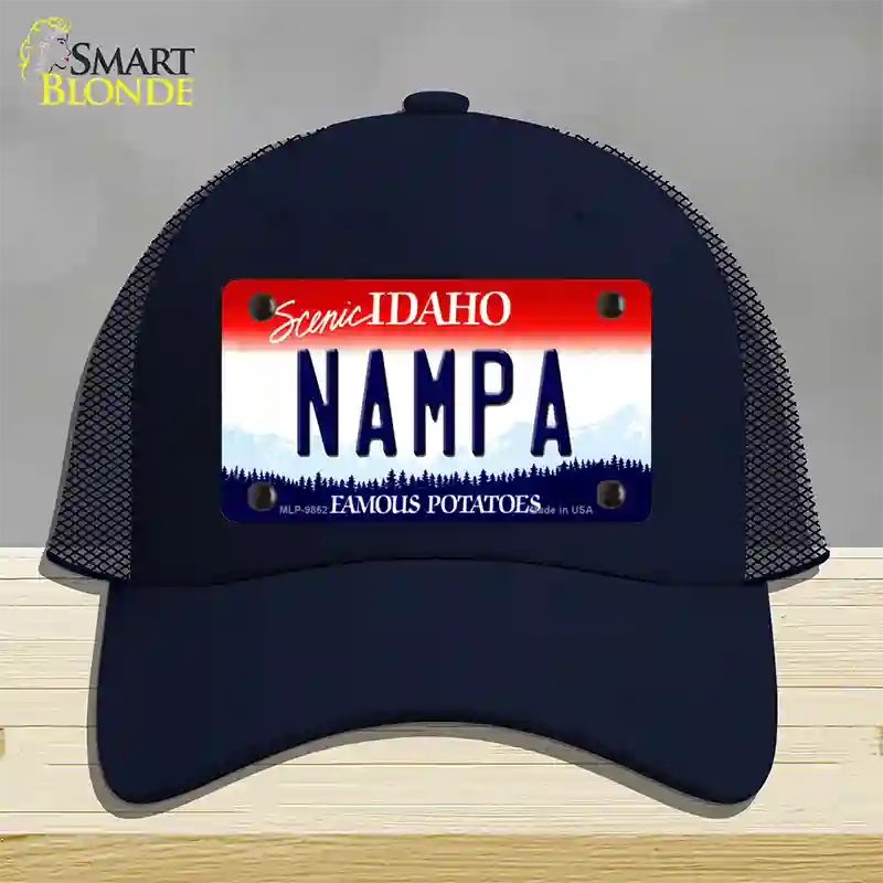 Nampa Idaho Novelty License Plate Hat Mesh / Navy