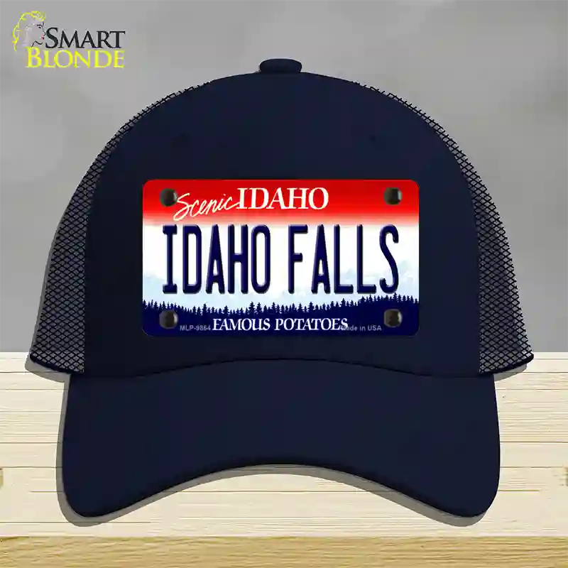 Idaho Falls Idaho Novelty License Plate Hat Mesh / Navy