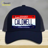 Caldwell Idaho Novelty License Plate Hat Mesh / Navy