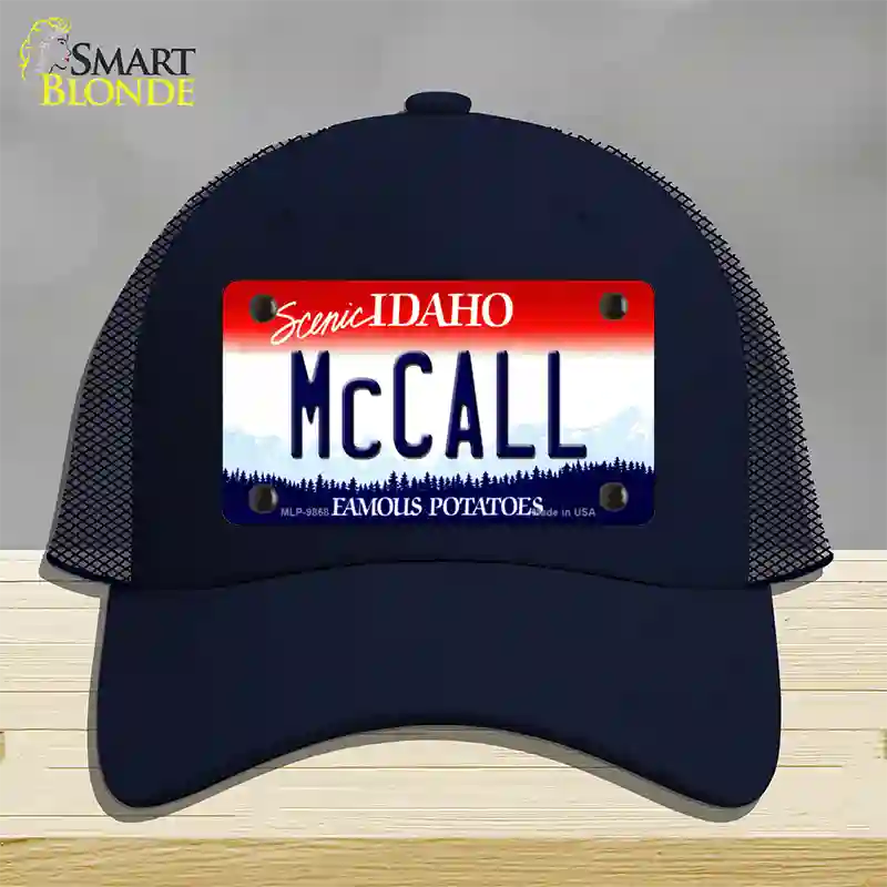 McCall Idaho Novelty License Plate Hat Mesh / Navy