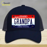 Grandpa Idaho Novelty License Plate Hat Mesh / Navy