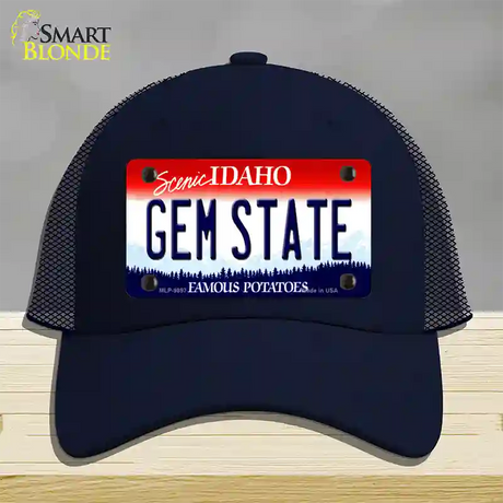 Gem State Idaho Novelty License Plate Hat Mesh / Navy