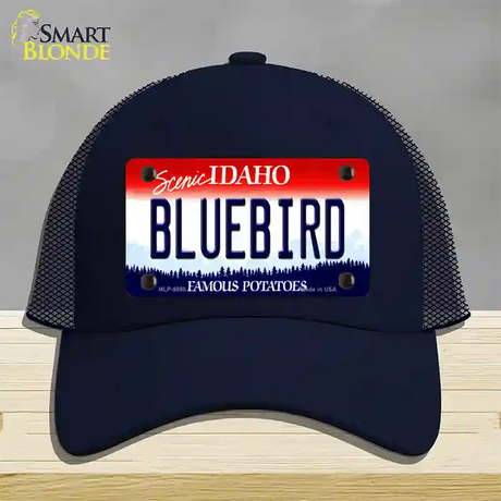 Bluebird Idaho Novelty License Plate Hat Mesh / Navy