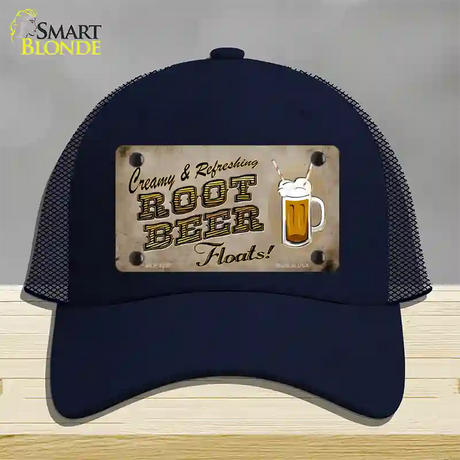 Root Beer Floats Novelty License Plate Hat Mesh / Navy