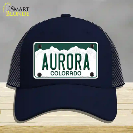 Aurora Colorado Novelty License Plate Hat Mesh / Navy