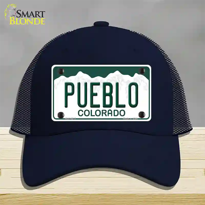 Pueblo Colorado Novelty License Plate Hat Mesh / Navy