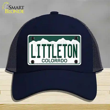 Littleton Colorado Novelty License Plate Hat Mesh / Navy