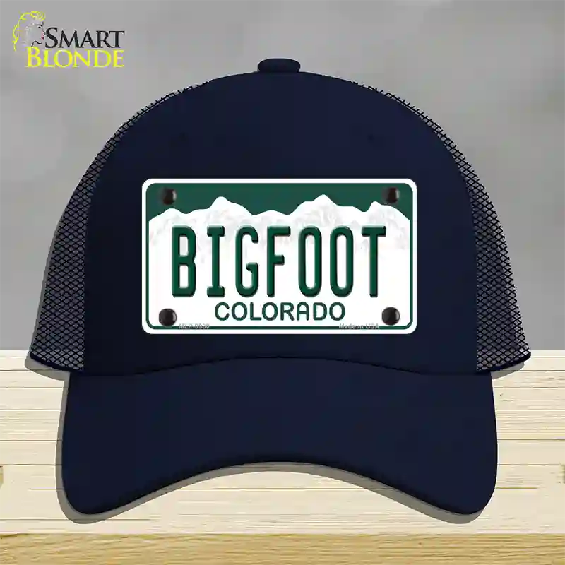 Bigfoot Colorado Novelty License Plate Hat Mesh / Navy