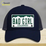 Bad Girl Colorado Novelty License Plate Hat Mesh / Navy