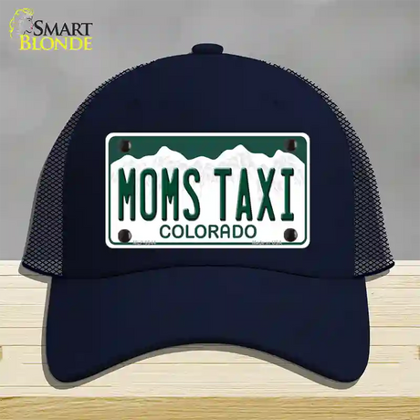 Moms Taxi Colorado Novelty License Plate Hat Mesh / Navy