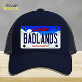 Badlands South Dakota Novelty License Plate Hat Mesh / Navy