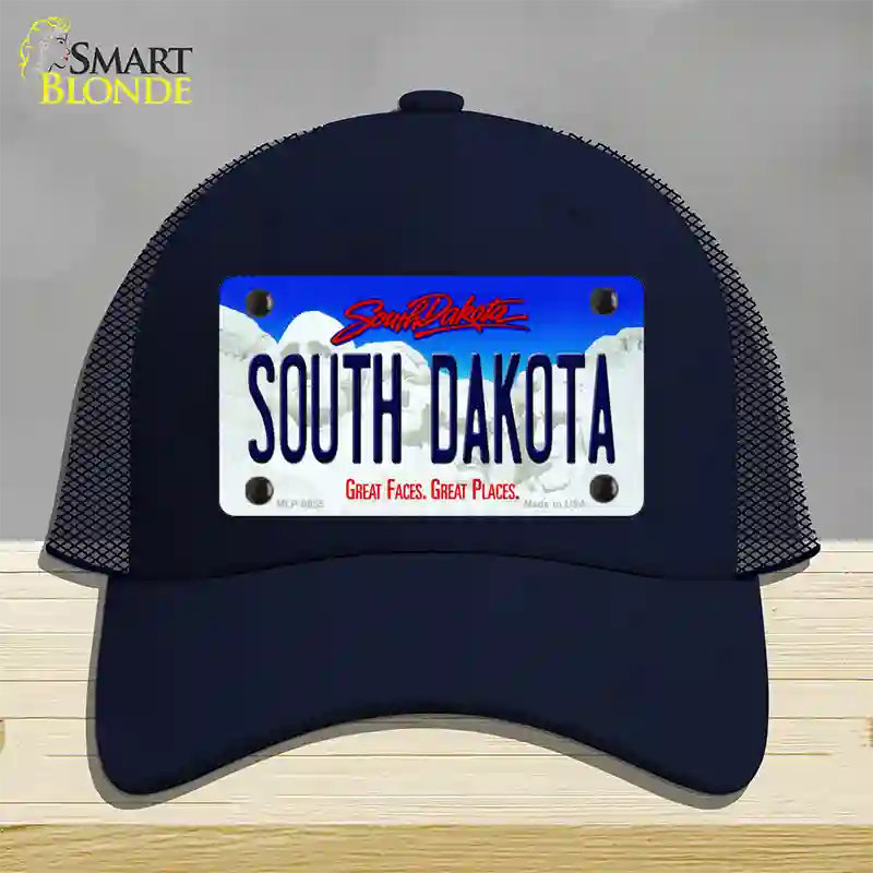 South Dakota Rushmore Novelty License Plate Hat Mesh / Navy