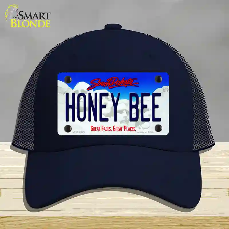 Honey Bee South Dakota Novelty License Plate Hat Mesh / Navy