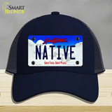 Native South Dakota Novelty License Plate Hat Mesh / Navy