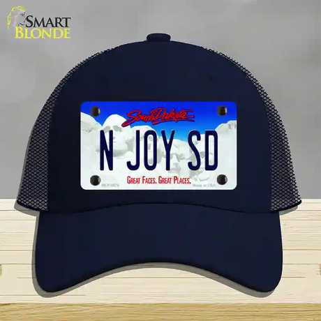 N Joy SD South Dakota Novelty License Plate Hat Mesh / Navy