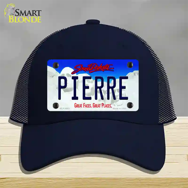 Pierre South Dakota Novelty License Plate Hat Mesh / Navy