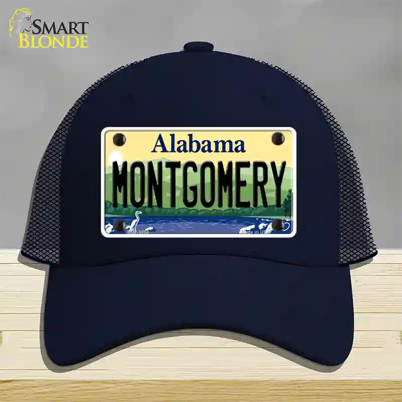 Montgomery Alabama Novelty License Plate Hat Mesh / Navy