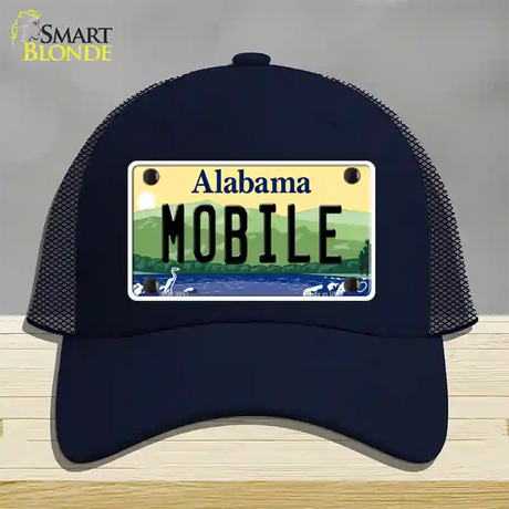 Mobile Alabama Novelty License Plate Hat Mesh / Navy