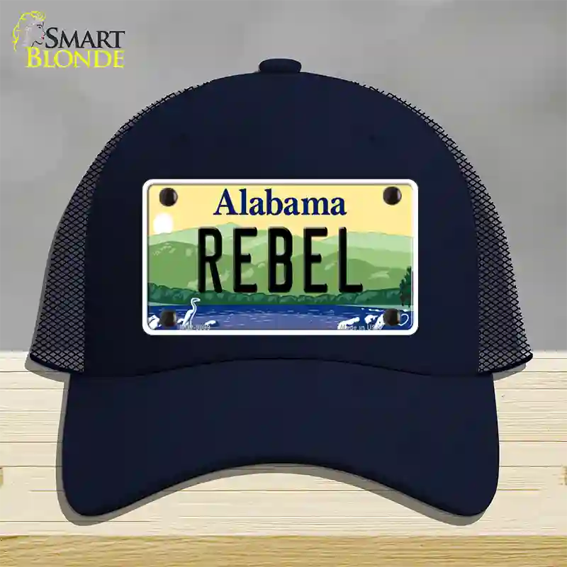 Rebel Alabama Novelty License Plate Hat Mesh / Navy