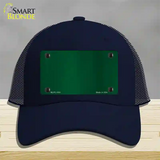 Green Metallic Solid Novelty License Plate Hat Mesh / Navy