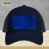 Blue Metallic Solid Novelty License Plate Hat Mesh / Navy