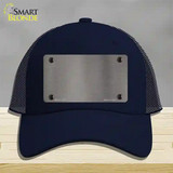 Grey Metallic Solid Novelty License Plate Hat Mesh / Navy