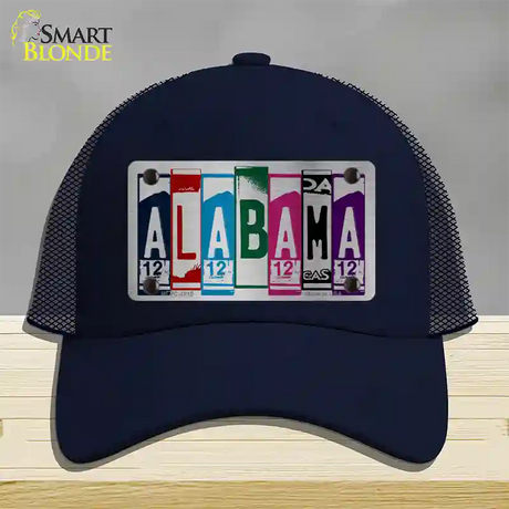 Alabama License Plate Art Novelty License Plate Hat Mesh / Navy