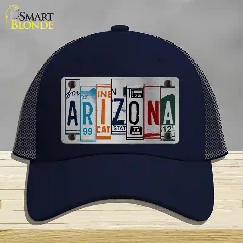 Arizona License Plate Art Novelty License Plate Hat Mesh / Navy