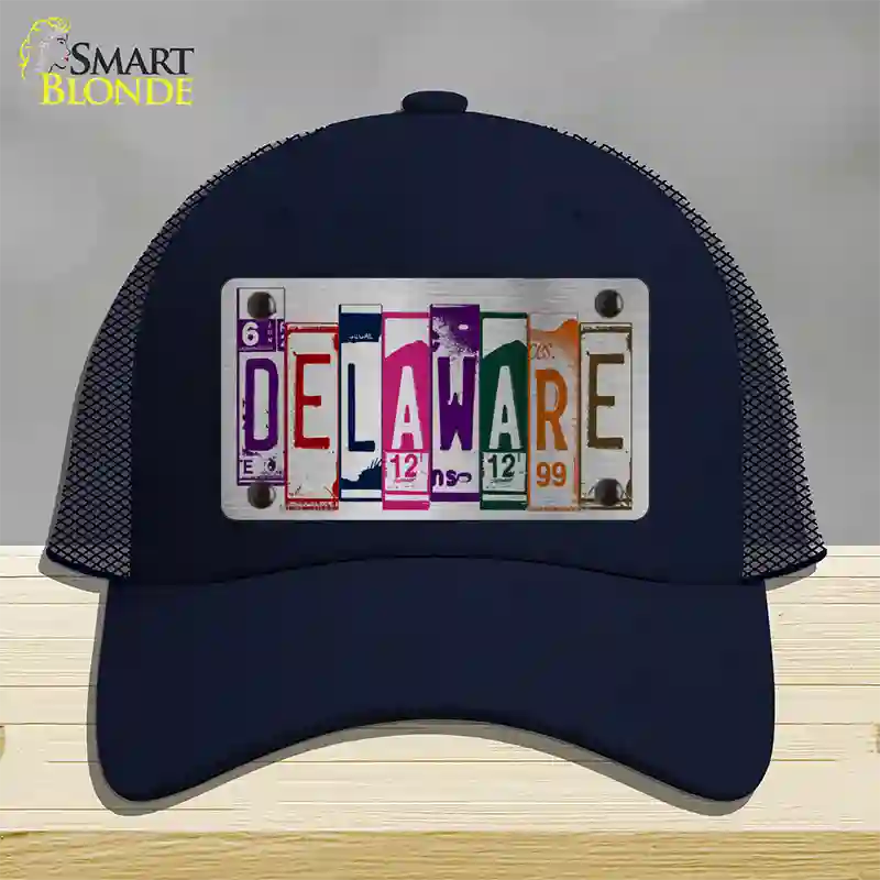 Delaware License Plate Art Novelty License Plate Hat Mesh / Navy