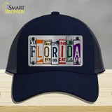 Florida License Plate Art Novelty License Plate Hat Mesh / Navy