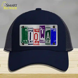 Iowa License Plate Art Novelty License Plate Hat Mesh / Navy