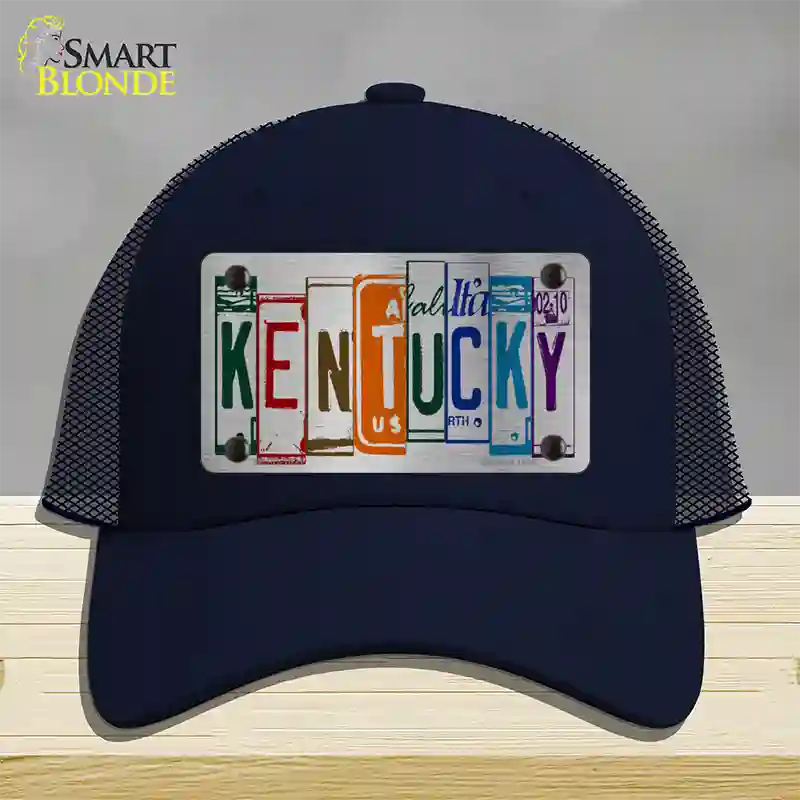 Kentucky License Plate Art Novelty License Plate Hat Mesh / Navy